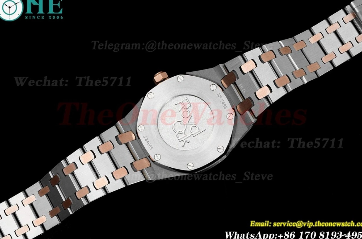 Qtz JJF SS White Royal Oak RG Swiss Ladies Diamond 33mm 0105